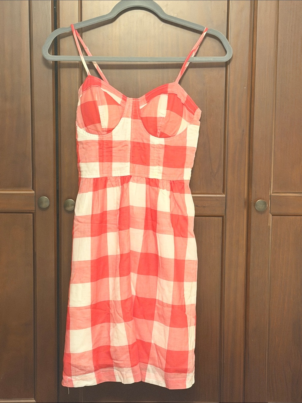 Red and White Gingham 100% Cotton Sundress